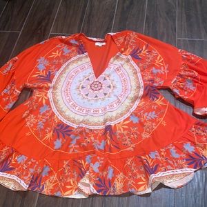 Umgee floral boho flowy  blouse